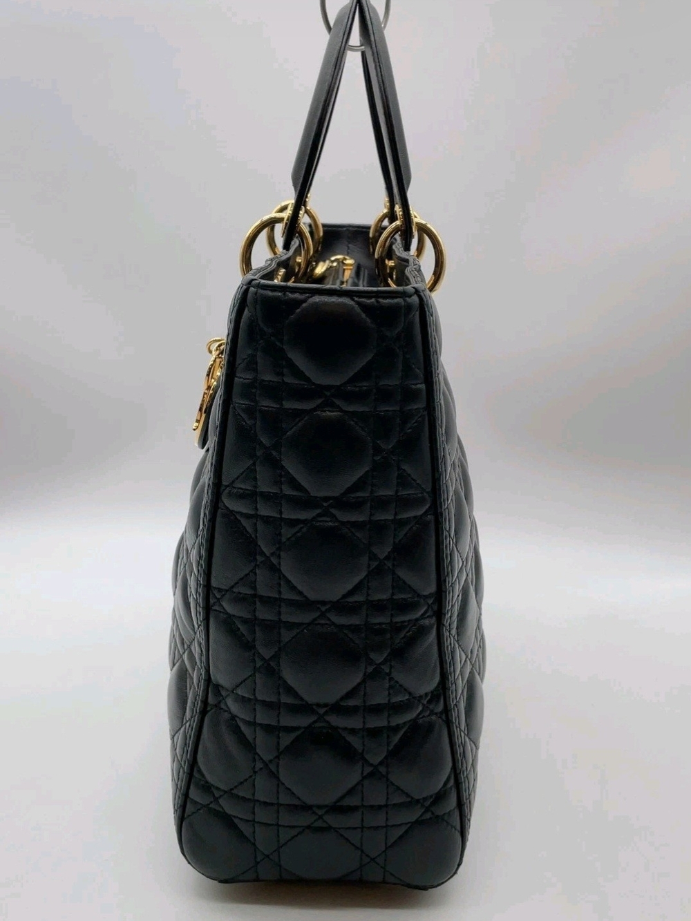 Dior Black Quilted Leather Lady Dior Top-Handle Bag - Picture 6 of 16